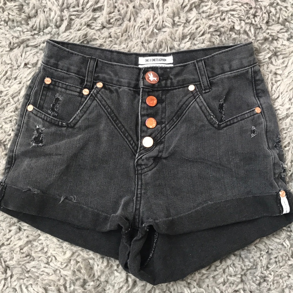 One Teaspoon black high waisted shorts